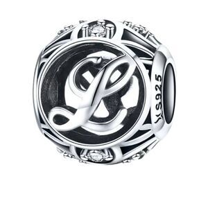 925 Sterling Silver L Charm